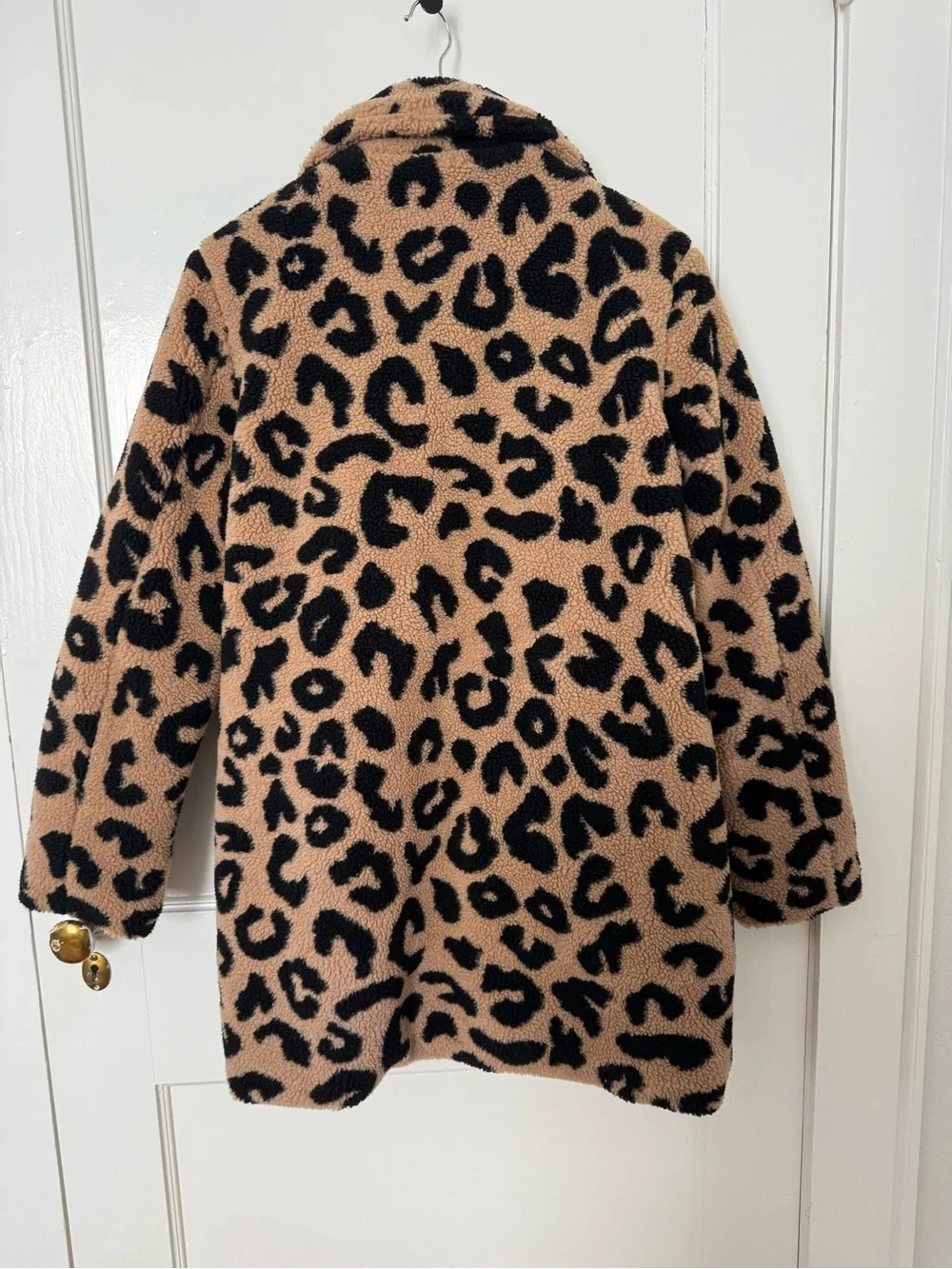 Apparis Leopard Print Teddy Faux Shearling Coat - Tan & Black - Picture 2 of 8
